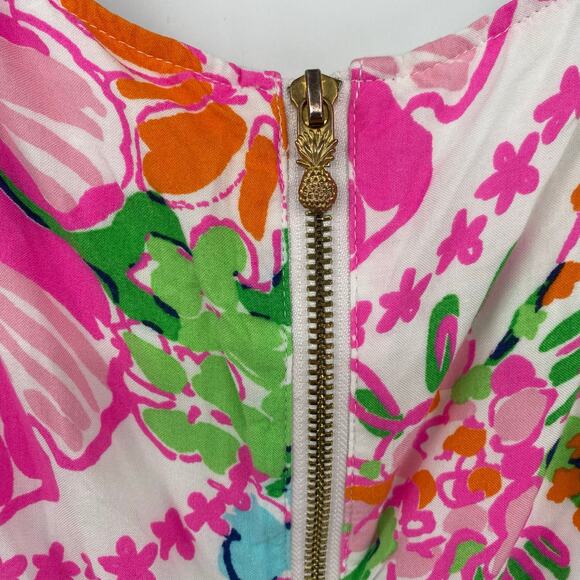 Lilly Pulitzer Target Nosey Posey Tropical Floral Swing Babydoll Tank Top XS - Picture 6 of 8
